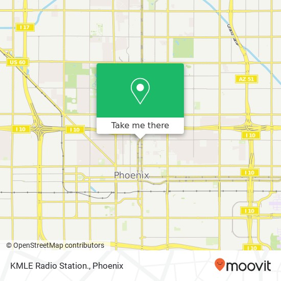 KMLE Radio Station. map