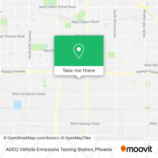 ADEQ Vehicle Emissions Testing Station map