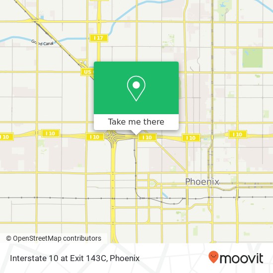 Interstate 10 at Exit 143C map