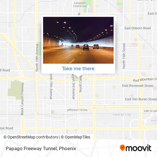 Papago Freeway Tunnel map