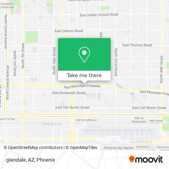 Mapa de glendale, AZ