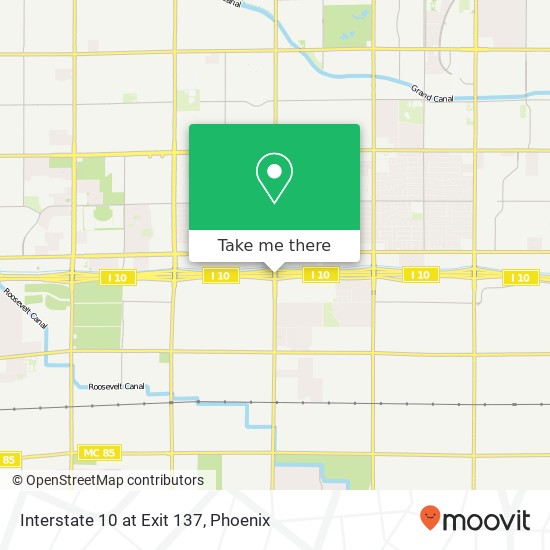 Interstate 10 at Exit 137 map