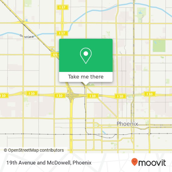 19th Avenue and McDowell map