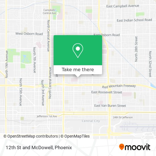 12th St and McDowell map