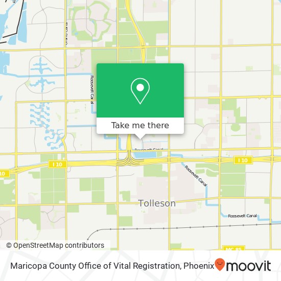 Maricopa County Office of Vital Registration map