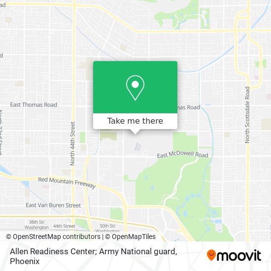 Mapa de Allen Readiness Center; Army National guard