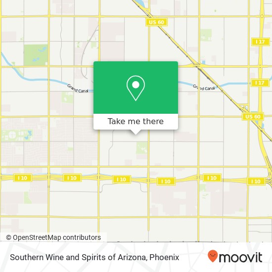 Mapa de Southern Wine and Spirits of Arizona