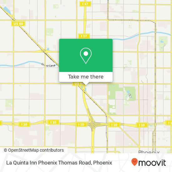 La Quinta Inn Phoenix Thomas Road map