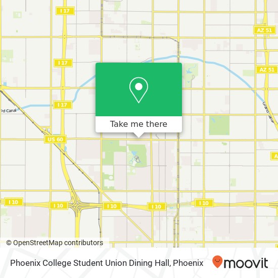Mapa de Phoenix College Student Union Dining Hall