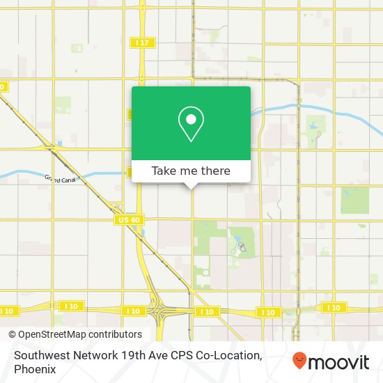 Mapa de Southwest Network 19th Ave CPS Co-Location