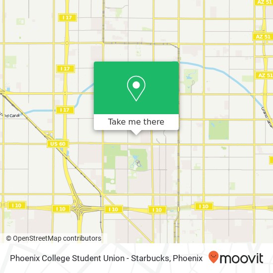 Phoenix College Student Union - Starbucks map