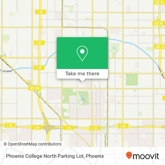 Mapa de Phoenix College North Parking Lot