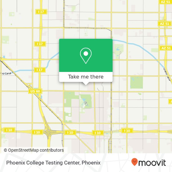 Phoenix College Testing Center map