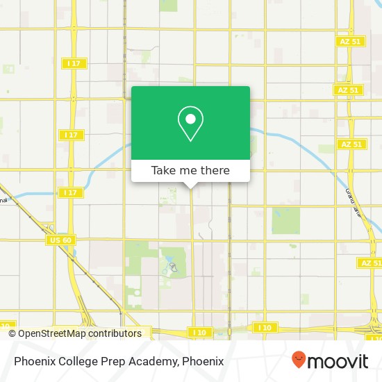 Mapa de Phoenix College Prep Academy