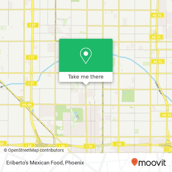 Mapa de Eriberto's Mexican Food