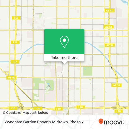 Mapa de Wyndham Garden Phoenix Midtown