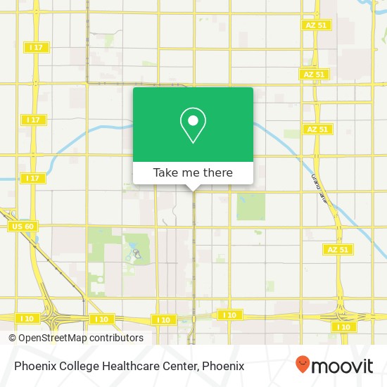 Phoenix College Healthcare Center map