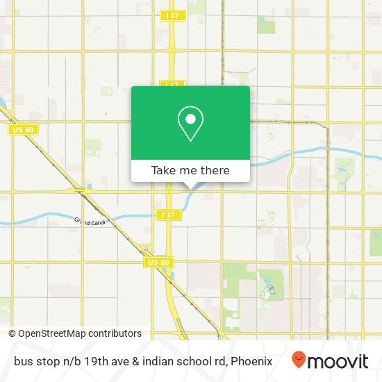 bus stop n / b 19th ave & indian school rd map