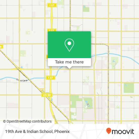 19th Ave & Indian School map