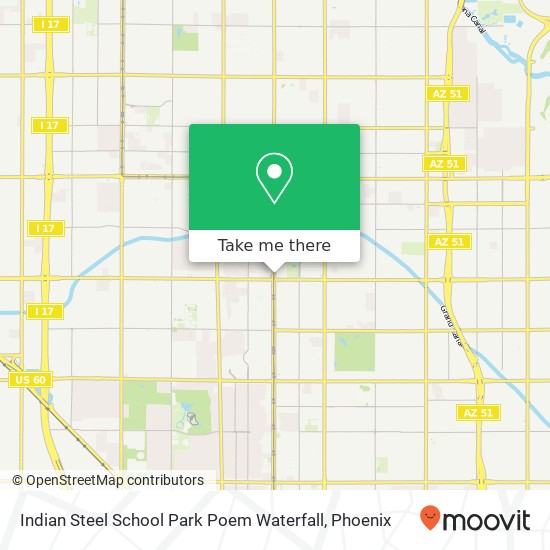 Indian Steel School Park Poem Waterfall map