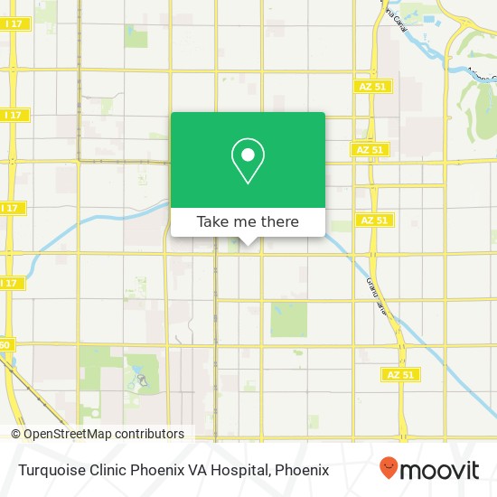 Turquoise Clinic Phoenix VA Hospital map