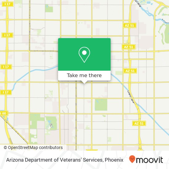 Arizona Department of Veterans' Services map