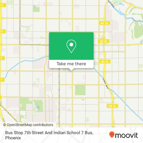 Mapa de Bus Stop 7th Street And Indian School 7 Bus