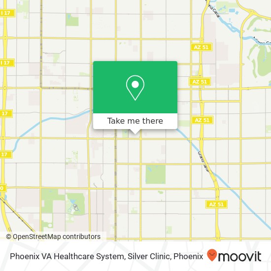 Phoenix VA Healthcare System, Silver Clinic map