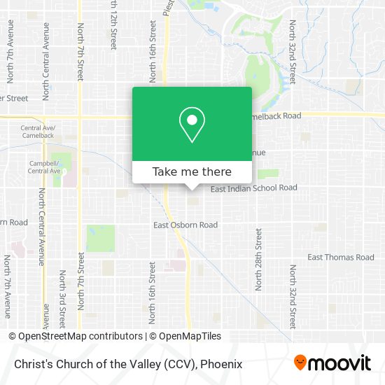 Christ's Church of the Valley (CCV) map