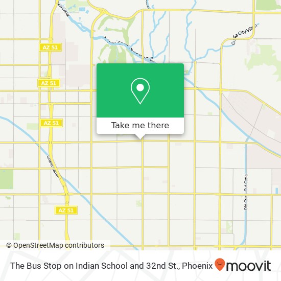 The Bus Stop on Indian School and 32nd St. map