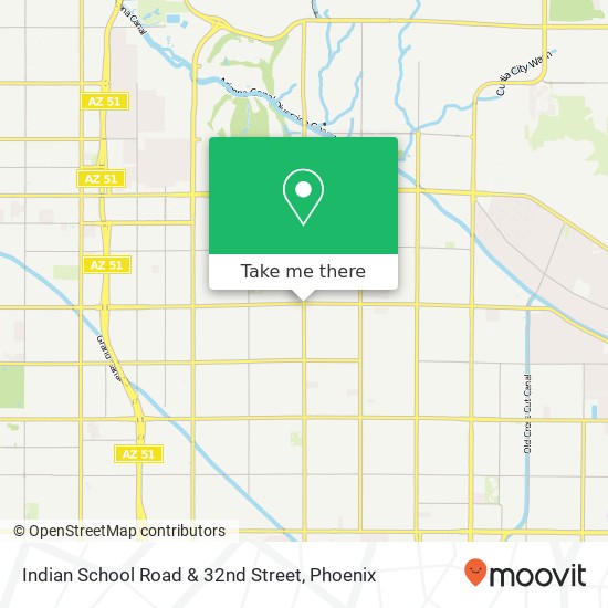 Indian School Road & 32nd Street map