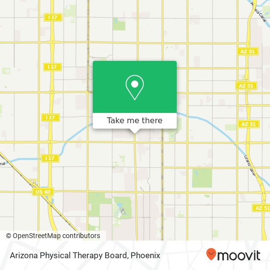 Arizona Physical Therapy Board map