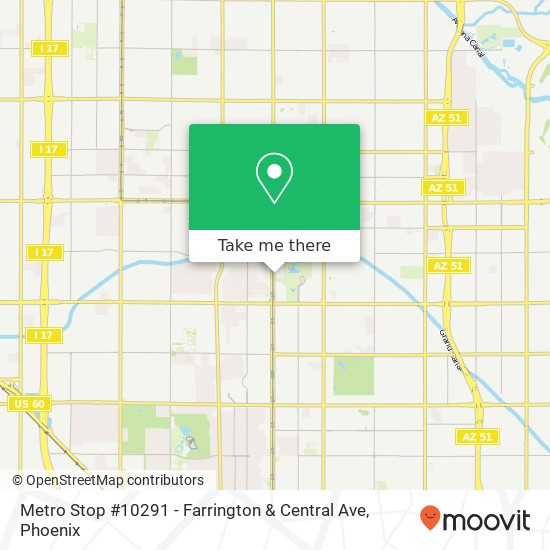 Metro Stop #10291 - Farrington & Central Ave map