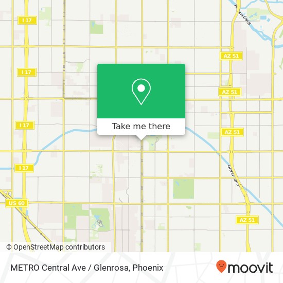 Mapa de METRO Central Ave / Glenrosa