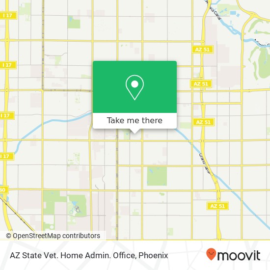 Mapa de AZ State Vet. Home Admin. Office