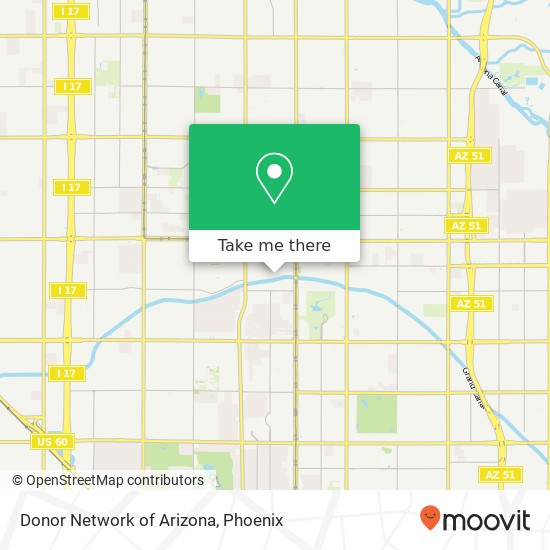 Mapa de Donor Network of Arizona