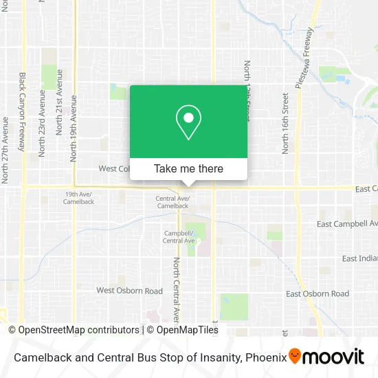 Mapa de Camelback and Central Bus Stop of Insanity