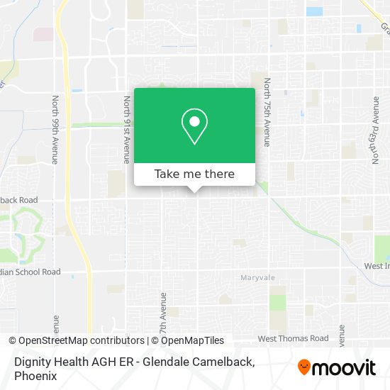 Mapa de Dignity Health AGH ER - Glendale Camelback