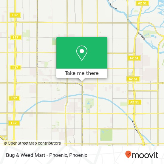 Mapa de Bug & Weed Mart - Phoenix