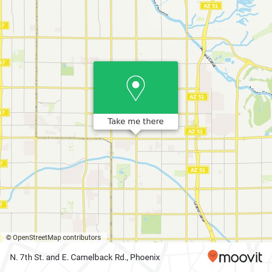 N. 7th St. and E. Camelback Rd. map