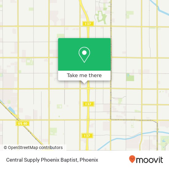 Mapa de Central Supply Phoenix Baptist