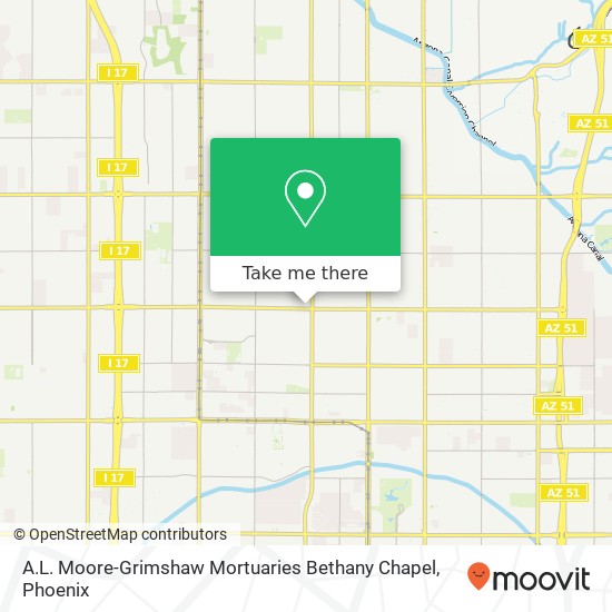 Mapa de A.L. Moore-Grimshaw Mortuaries Bethany Chapel