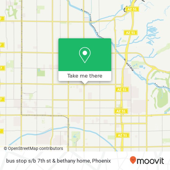 bus stop s / b 7th st & bethany home map