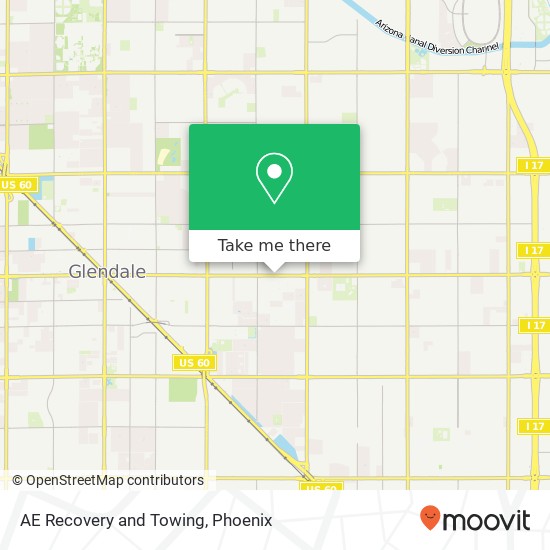 AE Recovery and Towing map
