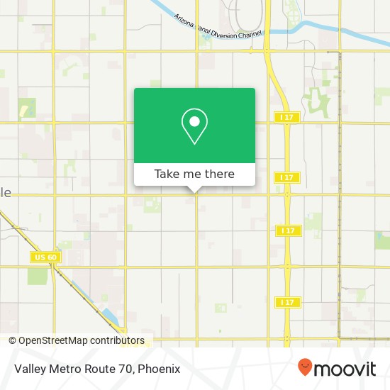 Mapa de Valley Metro Route 70