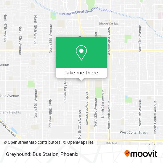 Mapa de Greyhound: Bus Station