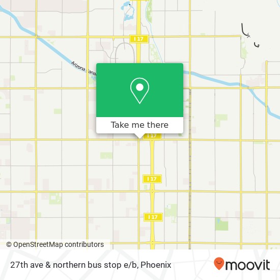 27th ave & northern  bus stop e / b map