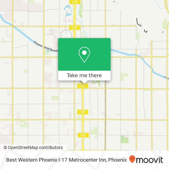 Best Western Phoenix I-17 Metrocenter Inn map