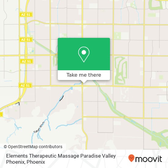 Mapa de Elements Therapeutic Massage Paradise Valley Phoenix