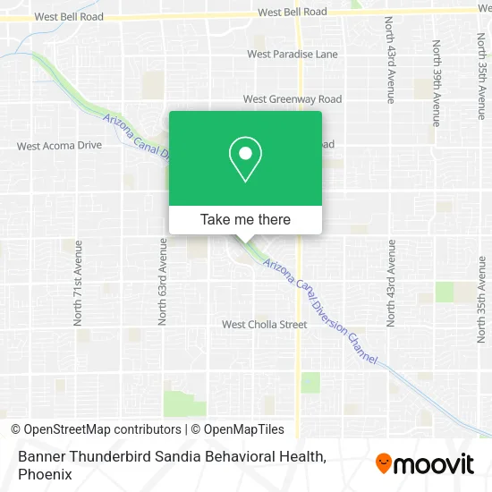 Banner Thunderbird Sandia Behavioral Health map
